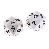 Maxbell 2 Pieces Opaque Zinc Alloy Multi-sided Dices D20 for Card Board Game DIY Props Silver