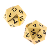 Maxbell 2 Pieces Opaque Zinc Alloy 20-sided Dices for Card Board Game Props Dice Copper 0.62inch