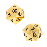 Maxbell 2 Pieces Opaque Zinc Alloy 20-sided Dices for Card Board Game Props Dice Copper 0.62inch