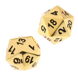 Maxbell 2 Pieces Opaque Zinc Alloy 20-sided Dices for Card Board Game Props Dice Copper 0.62inch