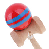 Maxbell Kendama Stripes Wooden Ball Catch Game Wooden Toy Blue Red Blue