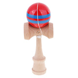 Maxbell Kendama Stripes Wooden Ball Catch Game Wooden Toy Blue Red Blue