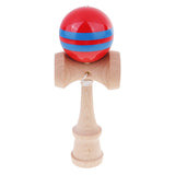 Maxbell Kendama Stripes Wooden Ball Catch Game Wooden Toy Blue Red Blue