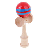 Maxbell Kendama Stripes Wooden Ball Catch Game Wooden Toy Blue Red Blue