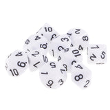 Maxbell 10 pieces 10 Sided Dice D10 Polyhedral Dice for Dungeons and Dragons Party Table Games White