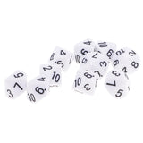 Maxbell 10 pieces 10 Sided Dice D10 Polyhedral Dice for Dungeons and Dragons Party Table Games White