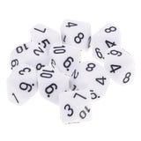 Maxbell 10 pieces 10 Sided Dice D10 Polyhedral Dice for Dungeons and Dragons Party Table Games White