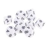 Maxbell 10 pieces 10 Sided Dice D10 Polyhedral Dice for Dungeons and Dragons Party Table Games White