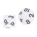 Maxbell 10 pieces 10 Sided Dice D10 Polyhedral Dice for Dungeons and Dragons Party Table Games White