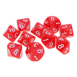 Maxbell 10 pieces 10 Sided Dice D10 Polyhedral Dice Acrylic for Dungeons and Dragons Party Table Games Red