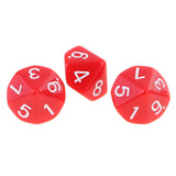 Maxbell 10 pieces 10 Sided Dice D10 Polyhedral Dice Acrylic for Dungeons and Dragons Party Table Games Red