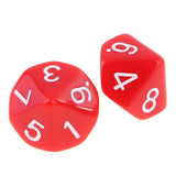 Maxbell 10 pieces 10 Sided Dice D10 Polyhedral Dice Acrylic for Dungeons and Dragons Party Table Games Red