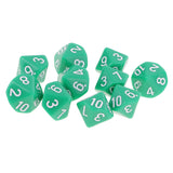 Maxbell 10 pieces 10 Sided Dice D10 Polyhedral Dice Acrylic for Dungeons and Dragons Party Table Games Green