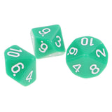 Maxbell 10 pieces 10 Sided Dice D10 Polyhedral Dice Acrylic for Dungeons and Dragons Party Table Games Green