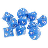 Maxbell 10 pieces 10 Sided Dice D10 Polyhedral Dice Acrylic  for Dungeons and Dragons Party Table Games Blue