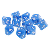 Maxbell 10 pieces 10 Sided Dice D10 Polyhedral Dice Acrylic  for Dungeons and Dragons Party Table Games Blue