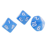 Maxbell 10 pieces 10 Sided Dice D10 Polyhedral Dice Acrylic  for Dungeons and Dragons Party Table Games Blue