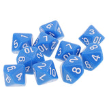 Maxbell 10 pieces 10 Sided Dice D10 Polyhedral Dice Acrylic  for Dungeons and Dragons Party Table Games Blue