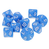 Maxbell 10 pieces 10 Sided Dice D10 Polyhedral Dice Acrylic  for Dungeons and Dragons Party Table Games Blue