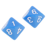 Maxbell 10 pieces 10 Sided Dice D10 Polyhedral Dice Acrylic  for Dungeons and Dragons Party Table Games Blue