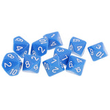 Maxbell 10 pieces 10 Sided Dice D10 Polyhedral Dice Acrylic  for Dungeons and Dragons Party Table Games Blue