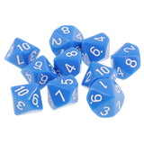 Maxbell 10 pieces 10 Sided Dice D10 Polyhedral Dice Acrylic  for Dungeons and Dragons Party Table Games Blue