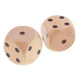 Maxbell 5 Pieces Six Sided Wooden Dice Wood Dices 4cm Set Playing Game Toy Natural