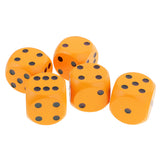 Maxbell 5 Pieces Six Sided Wooden Dice Wood Dices 4cm Set Playing Game Toy Orange