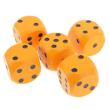 Maxbell 5 Pieces Six Sided Wooden Dice Wood Dices 4cm Set Playing Game Toy Orange