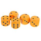 Maxbell 5 Pieces Six Sided Wooden Dice Wood Dices 4cm Set Playing Game Toy Orange