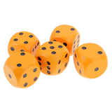 Maxbell 5 Pieces Six Sided Wooden Dice Wood Dices 4cm Set Playing Game Toy Orange