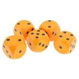 Maxbell 5 Pieces Six Sided Wooden Dice Wood Dices 4cm Set Playing Game Toy Orange