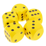 Maxbell 5 Pieces Six Sided Wooden Dice Wood Dices 4cm Set Playing Game Toy Yellow