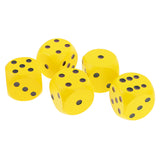 Maxbell 5 Pieces Six Sided Wooden Dice Wood Dices 4cm Set Playing Game Toy Yellow