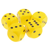 Maxbell 5 Pieces Six Sided Wooden Dice Wood Dices 4cm Set Playing Game Toy Yellow