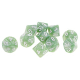 Maxbell 10 pieces 10 Sided Dice D10 Polyhedral Dice for Dungeons and Dragons Party Table Games Green