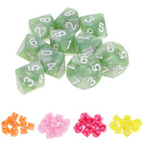 Maxbell 10 pieces 10 Sided Dice D10 Polyhedral Dice for Dungeons and Dragons Party Table Games Green