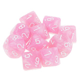 Maxbell 10 pieces 10 Sided Dice D10 Polyhedral Dice for Dungeons and Dragons Party Table Games Pink