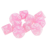 Maxbell 10 pieces 10 Sided Dice D10 Polyhedral Dice for Dungeons and Dragons Party Table Games Pink