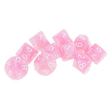 Maxbell 10 pieces 10 Sided Dice D10 Polyhedral Dice for Dungeons and Dragons Party Table Games Pink