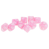 Maxbell 10 pieces 10 Sided Dice D10 Polyhedral Dice for Dungeons and Dragons Party Table Games Pink