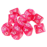 Maxbell 10 pieces 10 Sided Dice D10 Polyhedral Dice for Dungeons and Dragons Party Table Games Rose