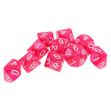 Maxbell 10 pieces 10 Sided Dice D10 Polyhedral Dice for Dungeons and Dragons Party Table Games Rose