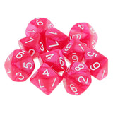 Maxbell 10 pieces 10 Sided Dice D10 Polyhedral Dice for Dungeons and Dragons Party Table Games Rose