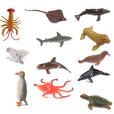 Maxbell Plastic PVC Marine Animals Model Kids Toy 12pcs Multi-color