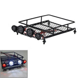 Maxbell RC Car Parts Roof Rack w/ LED Lights for 1:8 1:10 CC01 RC4WD D90 SCX10 Axial