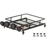 Maxbell RC Car Parts Roof Rack w/ LED Lights for 1:8 1:10 CC01 RC4WD D90 SCX10 Axial