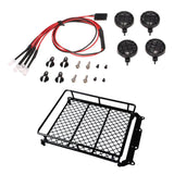 Maxbell RC Car Parts Roof Rack w/ LED Lights for 1:8 1:10 CC01 RC4WD D90 SCX10 Axial