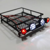 Maxbell RC Car Parts Roof Rack w/ LED Lights for 1:8 1:10 CC01 RC4WD D90 SCX10 Axial