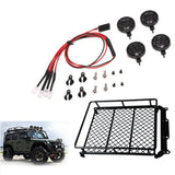 Maxbell RC Car Parts Roof Rack w/ LED Lights for 1:8 1:10 CC01 RC4WD D90 SCX10 Axial